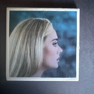 Blonde Profile Home Art Print in Blue